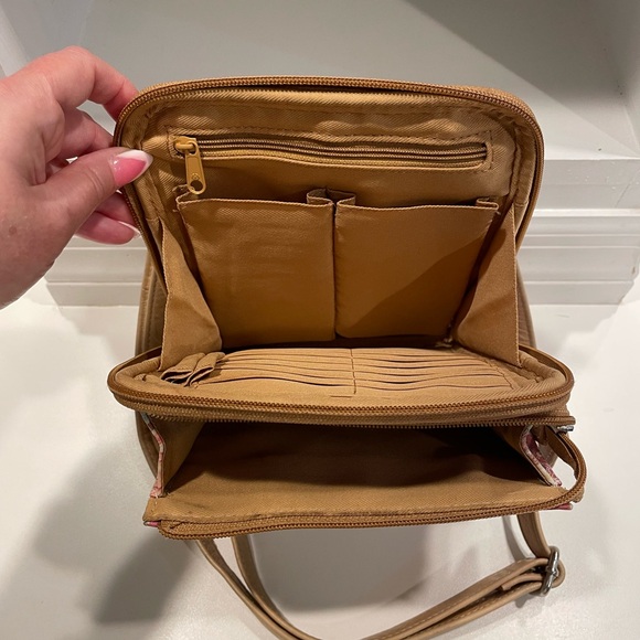 Womens Vintage Y2K Fossil Leather Purse Patchwork Travel Pastel Floral style - Picture 5 of 8